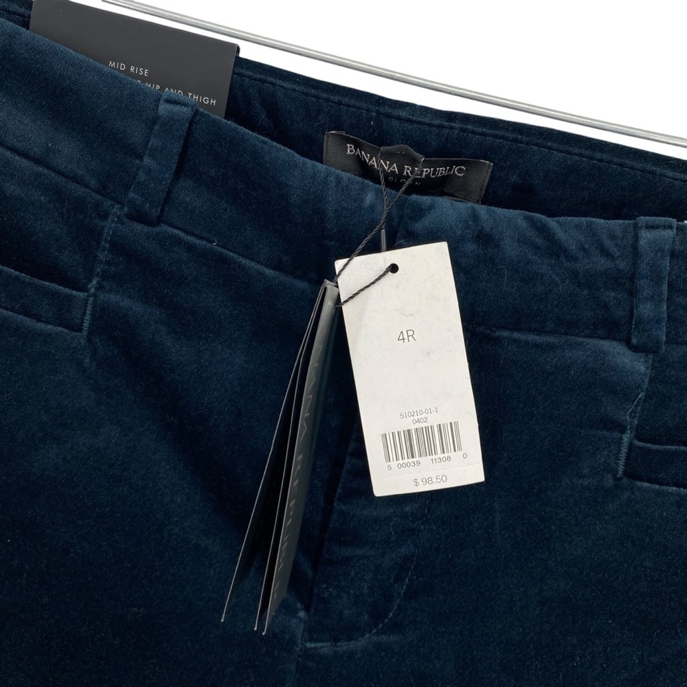 Banana Republic Women's Mid Rise Sloan Navy Blue Velvet Ankle Pants New - Picture 4 of 10